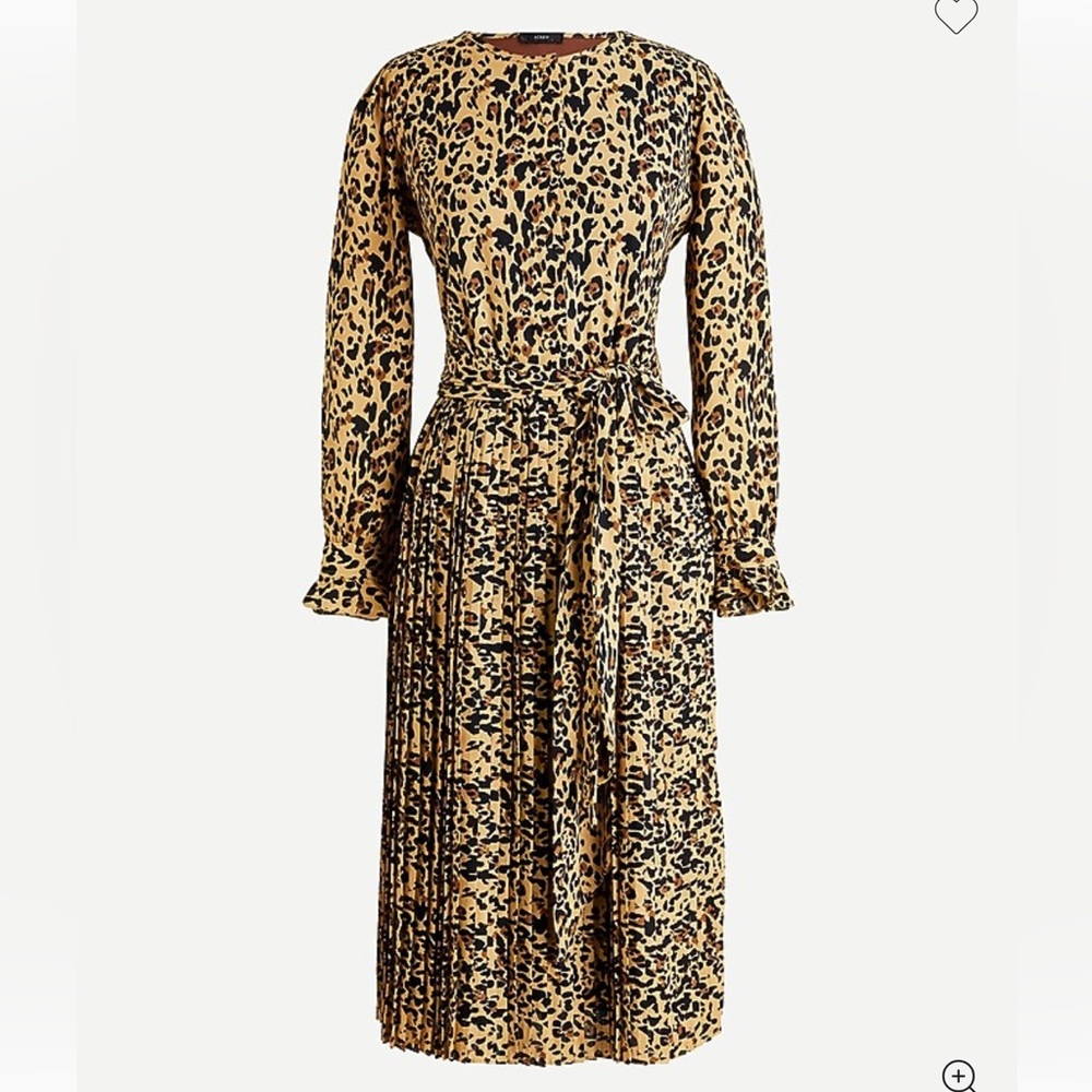 J. Crew Leopard Print Long Sleeve Dress